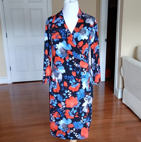 The Limited Dresses & Skirts - The Limited Floral Faux Wrap Jersey Dress